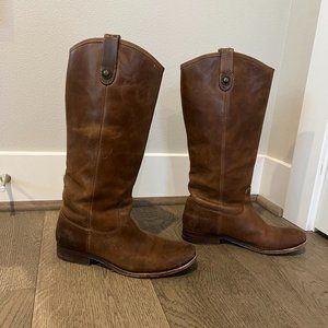 Frye Melissa Button 2 Boots Shoes - Cognac Distre… - image 1